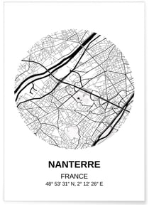 Affiche Carte Nanterre | A3 : 29,7x42cm