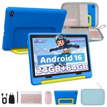 Tablette tactile 10.1" pour enfants - KOTSREN - Android 16 - 24 Go RAM - 64 Go - 5G WiFi - Contrôle Parental - Bleu