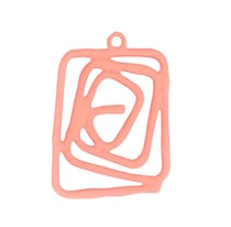 2 Pendentifs rectangle spirale - 31*22mm - Orange corail