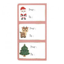 Étiquettes cadeaux adhésives Partypro - 12 étiquettes - Rouge