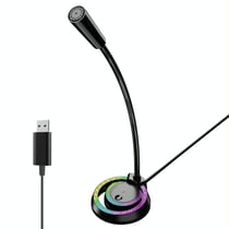 Microphone USB Effet RGB Son Clair Réglable 360° Pour Bureau Gamer YONIS
