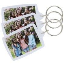 12 porte-clés photos 3 x 4,5 cm