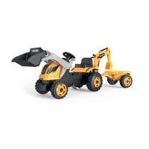 Tracteur à pédales Builder Max + Remorque + Pelleteuse + Pelle - SMOBY