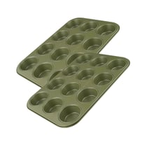 Ensemble de 2 Moules à muffins 12 empreintes 38 x 26 cm Zenker Green Vision