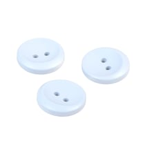 Lot de 3 boutons 2 trous rond bleu layette 17mm