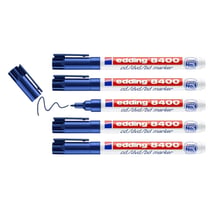 Lot de 5 marqueurs permanents pointe ogive 0,5-1 mm - EDDING - Bleu