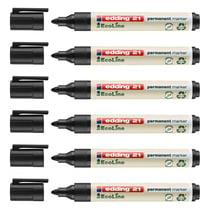 Lot de 6 marqueurs permanents pointe ronde 1,5-3 mm - EDDING - EcoLine - Noir