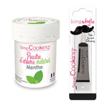Arôme alimentaire naturel Menthe + Stylo de glaçage noir