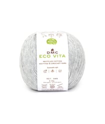 Fil de coton recyclé ECO VITA pour tricot et crochet - 100GR - DMC 110 Gris perle