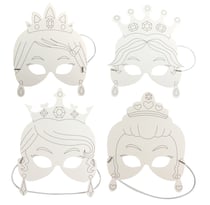 Masques enfant princesses carton blanc 17 x 35 cm x 4 pièces