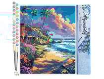 Peinture par Numéro Figured'Art - Maisons en bord de plage - Kit de Loisir Créatif DIY Numéro d'Art Complet - 40x50cm sans châssis en bois