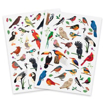 MégaCréa DIY - Gommettes Oiseaux réalistes 1,3 à 7,5 cm 83 pièces