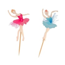 Cupcake Toppers Ballerines assorties (x 12)