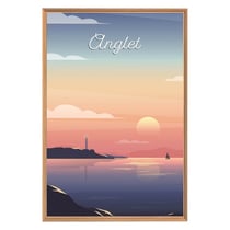 Tableau mural encadré illustration Anglet 65x97 cm
