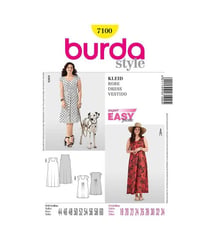 Patron Burda 7100 - Robe femme du 46 au 62 taille n°FR 44-60