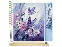 Peinture par Numéro Figured'Art - Fleurs et Papillons - Kit de Loisir Créatif DIY Numéro d'Art Complet - 40x50cm toile roulée + châssis en bois à monter