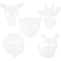 Masques à colorier - Animaux de la jungle - 16 pcs