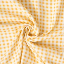 Tissu Double gaze de Coton Mini Rayures sur fond Jaune