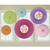 6 Eventails Déco Baby Girl
