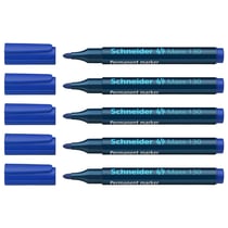 Marqueur permanent pointe ogive 1-3 mm - SCHNEIDER - Bleu - Lot de 5