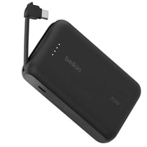 Belkin Batterie de Secours 10000mAh 20W avec Câble USB-C Intégré Noir