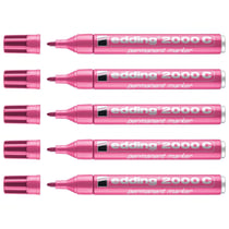 Lot de 5 marqueurs permanents - EDDING - Pointe ronde 1,5-3 mm - Corps aluminium - Rose