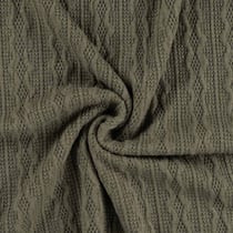 Tissu Maille torsadée extensible Craftine Soft Grey Vert kaki
