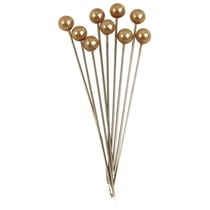 Epingle à  tête de perle, 70mm, 6mm tête de perle, Boîte 25pces, or