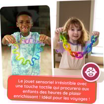 Plip links - 10 anneaux arc-en-ciel en silicone - dès 3 ans