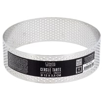 Cercle à tarte perforé inox H 3,5 cm Ø 12 cm