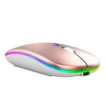 Souris Sans Fil Ergonomique Lumineuse Rose Gold 2400DPI 4 Boutons USB Rechargeable YONIS