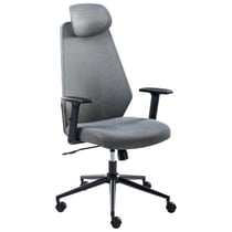 Chaise de Bureau Gris Foncé en Maille Accoudoirs Appui-Têtes Hauteur Réglable Base Pivotante Dossier Inclinable