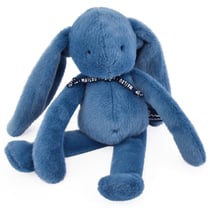 Peluche Lapin Méloé bleu intense 37 cm - Maïlou Tradition