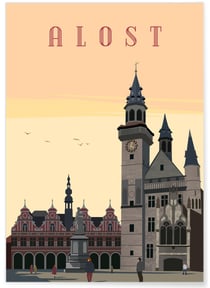Affiche ville Alost | A3 : 29,7x42cm