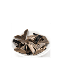 4 Coins en métal bronze décor 2