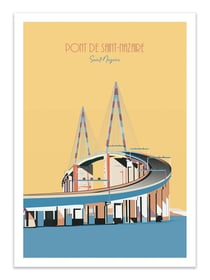 Affiche 50 x 70 cm -  Pont de Saint-Nazaire - Artmoric