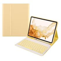 Clavier Pour Tablette Avec Étui Cuir Et Touches Rondes Couleurs Bonbon Jaune YONIS