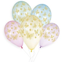 5 Ballons Or Papillon Ø33cm