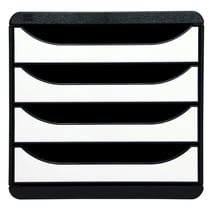 Module de classement Big Box 4 tiroirs Glossy - Blanc brillant - Exacompta