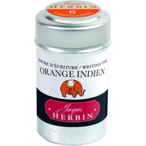 6 cartouches d'encre - Orange Indien - Pour stylos plume et roller - Herbin