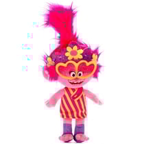 Peluche trolls world tour poppy robe jaune et rose 28 cm - peluche licence dreamworks