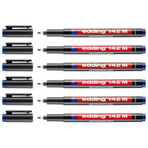 Lot de 6 Feutres permanents pointe moyenne 1 mm - EDDING - Bleu