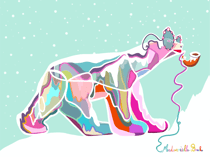 Ours Pompon - Tirage d’art - 70x100 cm - Artiste Mademoiselle Bouche