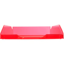 Corbeille à courrier Combo Midi translucide grainé Linicolor - Framboise - x 6 - Exacompta