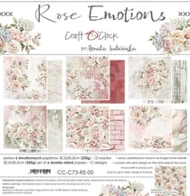 6 papiers scrapbooking 30 x30 cm Craft O' Clock ROSE EMOTIONS