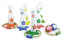 Set de jeux 2 en 1 : quilles et anneaux - vilac - 4003 - jeu plein air bois
