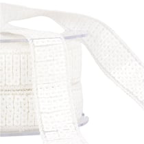Bobine galon paillettes 14,5m blanc