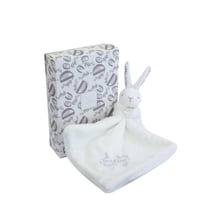 Lapin DOUDOU® - Doudou Lapin mouchoir - 10 cm - Blanc
