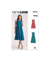 Patron New Look 6778 - Robe en Deux Longueurs pour Jeunes Femmes taille n°FR 38-50