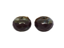 2 Perles verre de bohême Chocolat 14*8mm forme potiron à facettes